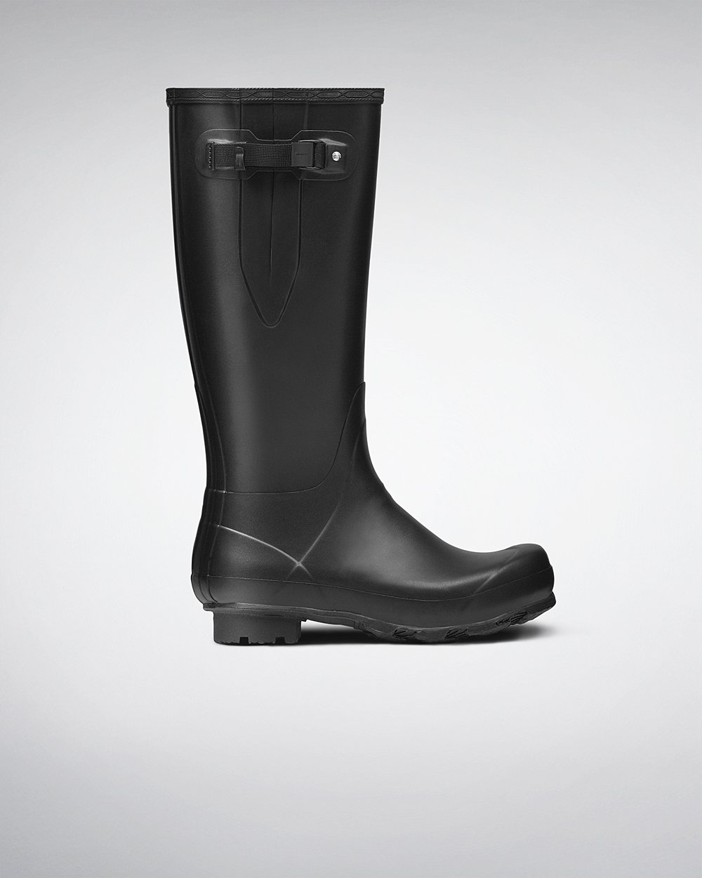 Mens Hunter Norris Field Side Adjustable - Tall Rain Boots Black - 7964-LAYQP